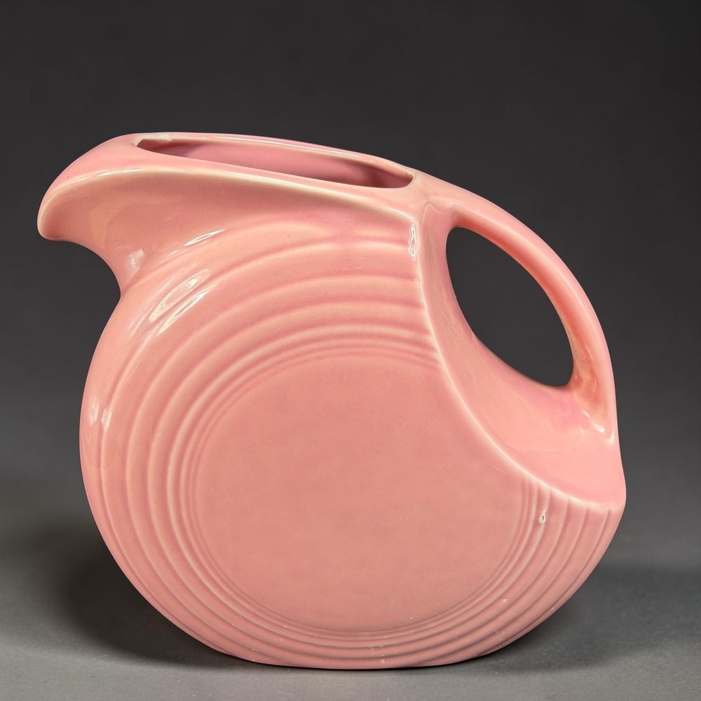 Fiesta Rose Disc Water Pitcher Vintage Pink Homer Laughlin Fiestaware USA 7in
